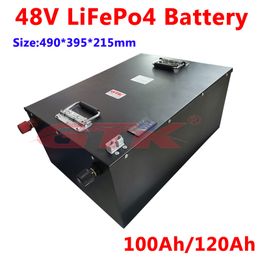 LiFePo4 48V 120Ah 100Ah lithium solar battery pack with BMS for 12000W motorhome inverter solar panels golf cart+10A charger