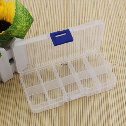 Practical Adjustable Plastic 10 Compartment Storage Box Case Bead Rings Jewellery Display Organiser Container ToolBox 65*130*21mm RRA11924