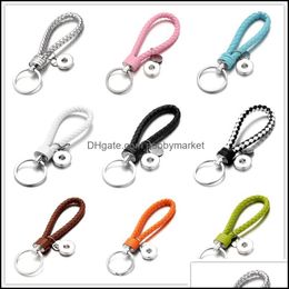 Key Rings Jewellery Noosa Chunks Pu Leather Ginger Snaps Keyring 18Mm Snap Buttons Chains Keys Ring For Men & Women Drop Delivery 2021 V1Qyu