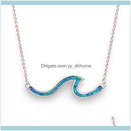 Necklaces & Pendants Jewelryblue / White Opal Wave Clavicle Chain Necklaces, Ladies Jewelry Gifts Chokers Drop Delivery 2021 Ndesy