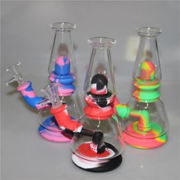 silicone Bongs Percolators Perc glass water pipes hookah shisha percolator tube With Bowl banger dab rigs