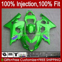 Injection Mold Fairings For SUZUKI GSXR600 GSXR750 GSXR-750 K4 Light green 04 05 43No.115 GSXR 750CC 600CC 750 600 CC GSXR-600 2004 2005 GSX-R750 2004-2005 OEM Body Kit