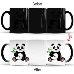 Mugs 350ml Cute Panda Coffee Cup Color-changing Magic Home Tea Couple For Friends/children Personalised Mug Gift