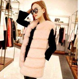 Listed imitation fur fashion vest women's splicing hair 211207