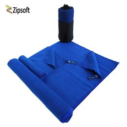 Sports Towel With Bag2PCS/set 75x135cm&35x75cm Size Microfiber Gym Beach Quick dry Travel Solid Outdoor Yoga Swimming Christmas 210728