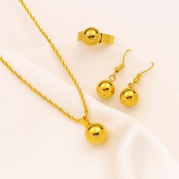 Earrings & Necklace Bangrui 2021 Exquisite Gold Color Lovely Ball Pendant Drop Rings Fashion Jewelry Sets African Gifts