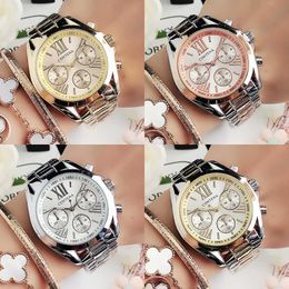 Geneva Women's Watch Women Fashion Luxury Top Brand Stainless Steel Ladies Waterproof Wristwatches Reloj Mujer 210616