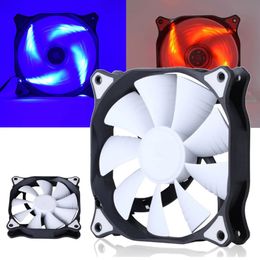 12cm 3 Pin 4 LED Light Computer Cooling Fan Cooler Heatsink for Case Mining - Red