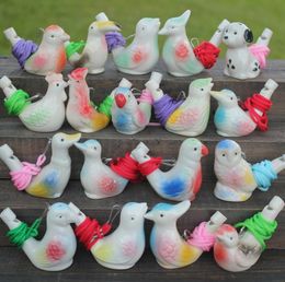 Party Favor Creative Water Bird Whistle Clay Birds Ceramic Glazed Song Chirps Bathtime Kids Toys Gift Christmas SN2268