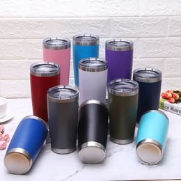 20OZ Stainless Steel Tumbler Cup Vacuum Insulated Straight Cup Beer Coffee Mug with Lids Sports Water Car Tumblers Mugs