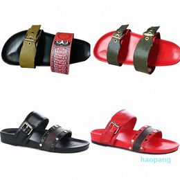 women Slippers slides luxury designer sandals Summer Flats Sexy real leather platform Ladies Beach shoe