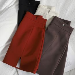 Korean style Summer clothes A-line retro short skirt female split Elegant for womens high waist hip mini office lady 210420