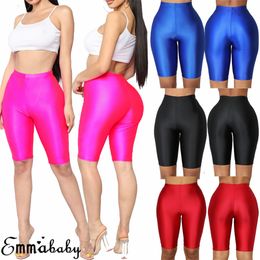 Womens Plus Size Pants High Waist Sports Shorts Women Biker Summer Casual Sexy Skinny Fitness Solid Bodycon Cycling Slim Bottoms