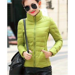 ZOGAA Women Winter Coat Ultra Light Down Jacket Brands Causal Slim Fit Parkas Multi Colour Zipper Coats 210913