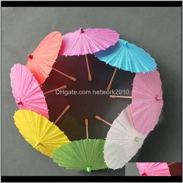 Household Sundries Home & Garden Drop Delivery 2021 Bridal Parasols Colourful Paper 60Cm Mini Craft Umbrella Diameter 20/30/40/60Cm Wedding Um