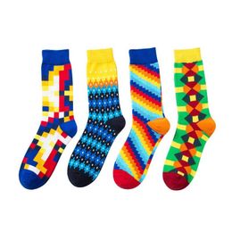 Men's Socks Autumn Winter Style Fashionable Character Cotton Sport Street Colourful Dress