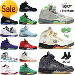 Wholesale 5 5s Basketball Shoes Mens Womens Size 13 Sneakers Green Bean Sail Black Muslin White UNC Wings