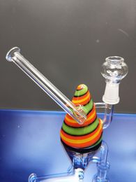 Colourful mini triangle beaker bong glass bongs water pipes chillers smoking pipe oil rigs dab rigs 10mm joint sestshop