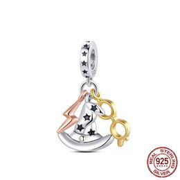 925 Silver Charm Bead Fit Original Pandora Bracelet DIY Plane Travel Dreamcatcher Family Trunk and Clip Charms