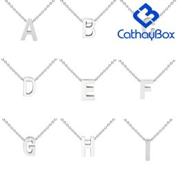 Pendant Necklaces Women's Roman English Letter Necklace A-Z Charm Silver Colour Stainless Steel Jewellery 18"