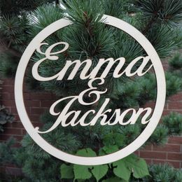 Novelty Items Wedding Backdrop Sign Po Prop Backgrond Wooden Circle With Names Decorative Hanging Married Na