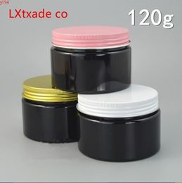 120g/ml Black Plastic Bottle jar Wholesale Retail Originales Refillable Cosmetic Cream jars empty Lucifugal Containersgood qty