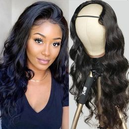 U Part Human DIVA1 Brazilian Body Wave Half Wigs glueless With Clips invisible Natural hd For Black Women On Sale