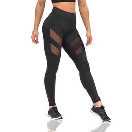 Sexy Sporting Butt Lifting Workout Leggings Women Fitness Mesh Jeggings Ladies Leggins Modis Pants Black Activewear 211204