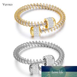 Adjustable Two Colors Fashion Women Bracelet Fashion Stainless Steel Jewelry Elastic Wire Charm Clasp Bracelets Bangles Factory price expert design Quality