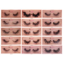 100% Real Mink Hair 3D Eyelashes Cruelty Free Dramatic Fluffy Full Strip Soft False Lashes Bevel Design Volume Fake Eyelash Extension Makeup Individual Lash