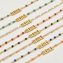 Bohemian Style Stainless Steel Charm Gold Chain Bracelet Jewellery for Mother Gift