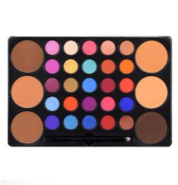 25 Color Matte Shimmer Metallic EyeShadow Palette & 6 Colors Contour Palettes with one pcs Brush, Cruelty-Free Nude Red Pink Blue Green Gold Purple Smoky Colorful Shade
