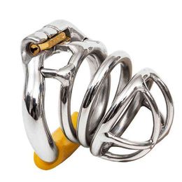 NXY Cockrings Ergonomic Stainless Steel Stealth Lock Male Chastity Device Cage penis Ring chastity Belt 1214