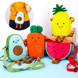 Baby Purse Kids watermelon Radish Pineapple Mushroom Messenger Bag Fashion sweet One-shoulder Bags Girls All-match Cross-body Bags Children Snack Candies Wallet