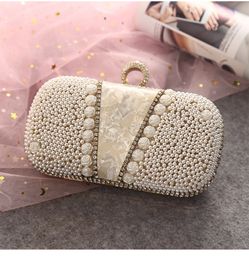 Luxury Floral Pearl Clutch Bag For Women Wedding Bridal Diamond Purses And Handbags Small Chain Evening Bag Bolsa