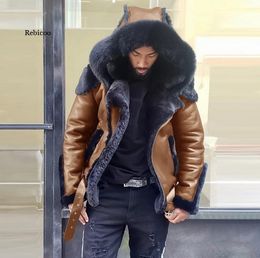 Men's Wool & Blends Plus Size Men Coat Faux Fur Parka Harajuku Korean Wadding Solid Jacket Abrigos Mujer Clothing Autumn Winter