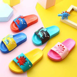 Top Quality Cute Kids Slippers Dinosaur Baby Home Children Breathable Non-slip Boys Girls Shoes Toddler 210712