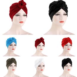 Fashion Bandanas Women Turban Hat Twist Hijab Bonnet Cap Adult Chemo Hats Knot Headbands Muslim Caps