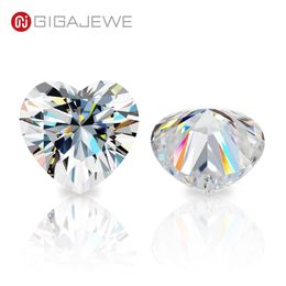 GIGAJEWE White D Color Heart cut VVS1 moissanite diamond 0.5-4ct for jewelry making machine cut