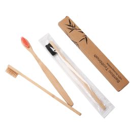 Bamboo Toothbrush Travel Natural Bristle Charcoal Brush Environmental Oral Care Teeth Brushes Wholesale