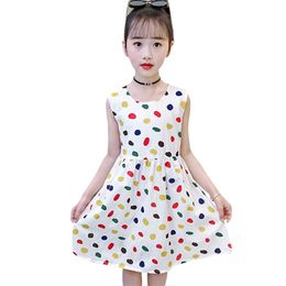 Teenage Girl Dress Dot Pattern Summer Kid Casual Style Childrens Clothing 6 8 10 12 14 210528