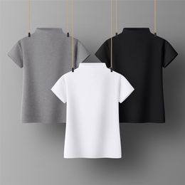 Women Soft Cotton T-shirt Turtleneck Solid Colour Lady Tees Short Sleeve Summer Women's clothings All match Female T-shirts 210623