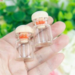 6ml Transparent Glass Vials With Wood Cap Stopper Gift Bottles Jars Decoration Craft Wedding Diy 100pcshigh qty