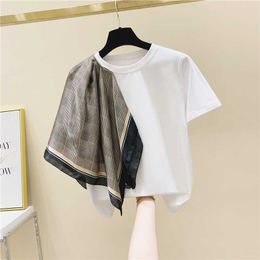 Europe Women's Cotton T-shirt Summer Casaul Fashion Ladies T Shirtd Half Sleeve Round Collar Casual Women Tops 210615