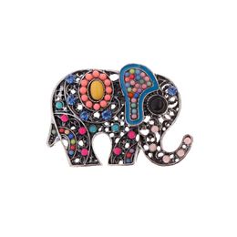 2021 Ethnic Thailand Elephant Shape Brooch Colourful Beads Brooches Pins For Women Animal Accessories Jewellery