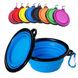 350 1000ML Pet Bowl Folding Silicone Travel Bowl Walking Portable Water Bowl For Small Medium Dog Cat Bowls Pet Eating Dish