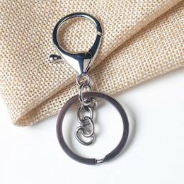 New Silver Gold Biger Lobster Clasp Tone Key Chains Key Rings Round Split keychain Car Key Rings Blank Metal Keychains GGB2257