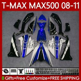 Bodywork Kit For YAMAHA TMAX MAX 500 XP500 MAX-500 T 2008 2009 2010 2011 Bodys 107No.96 TMAX-500 TMAX500 T-MAX500 White blue 08-11 MAX500 08 09 10 11 OEM MOTO Fairing