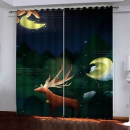 Custom 2021 High Quality Blackout Curtain Abstract animal Photo Curtains For Living Room Bedroom Home Decor