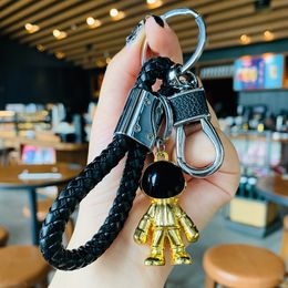 Popular Metal Astronaut Space Human Leather Key Rings Bag Decorate Key Chain Commemorative Jewellery for Women Gift